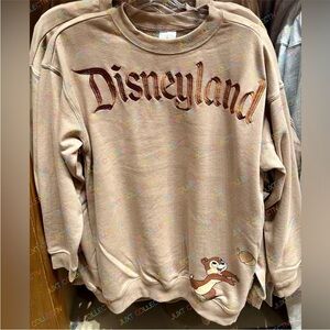 Disneyland Beige Crewneck with Chip Graphic